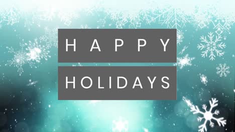 Animation-of-wishing-you-happy-holidays-text-over-snowflakes-and-light-spots