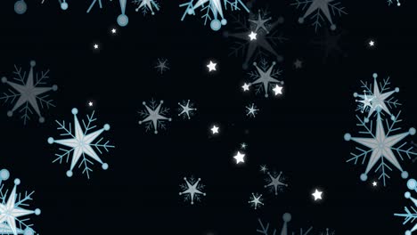 An-animation-of-white-stars-twinkling-and-moving-against-a-black-background