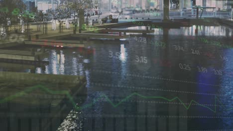 Animation-of-financial-data-and-graphs-over-cityscape