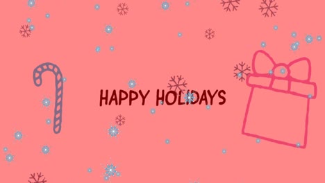 Animation-of-happy-holidays-text-over-pink-background