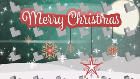 Animation-of-marry-christmas-over-geometrical-shapes
