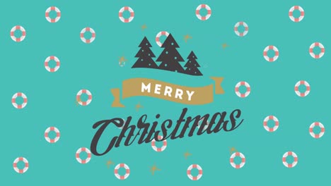 Animation-of-christmas-greetings-text-over-christmas-pattern-on-blue-background
