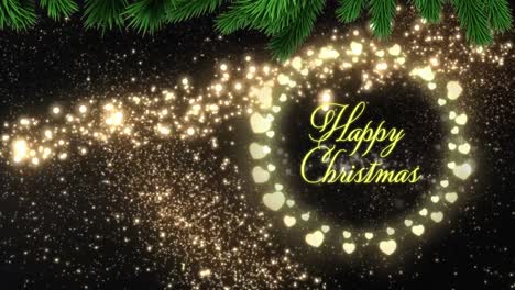 Animation-of-christmas-greetings-text-over-christmas-decorations-and-shooting-star