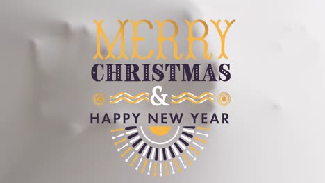 Animation-of-christmas-greetings-text-over-christmas-pattern-on-white-background