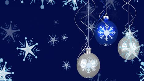 Animation-Von-Weihnachtskugeldekorationen-Mit-Fallendem-Schnee