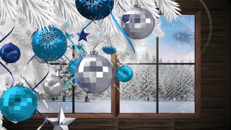 Animation-of-christmas-decoration-over-winter-scenery