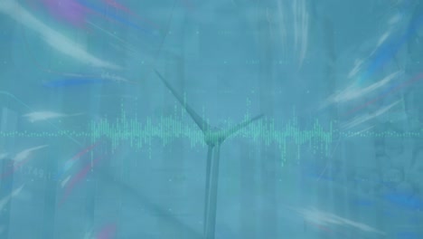 Animation-Der-Datenverarbeitung-über-Einer-Windkraftanlage
