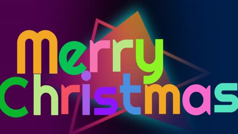 Animation-of-merry-christmas-text-over-shapes-on-black-background