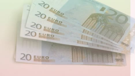 Animación-De-Formas-Sobre-Billetes-De-Euros