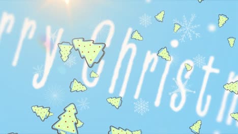 Animation-of-christmas-greetings-text-over-christmas-trees-falling