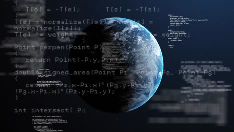 Animation-of-computer-data-processing-over-globe