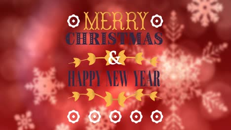 Animation-of-christmas-and-new-year-greetings-text-over-christmas-decoration