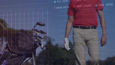 Animation-of-data-processing-over-caucasian-male-golf-player