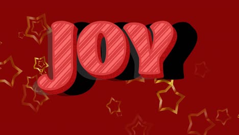 Animation-of-christmas-greetings-text-over-christmas-stars-on-red-background