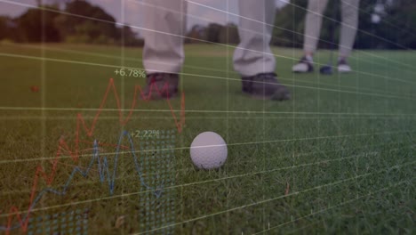 Animation-Der-Datenverarbeitung-über-Männliche-Golfspieler
