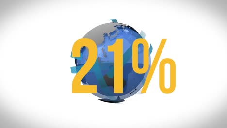 Animation-of-percents-raising-over-globe