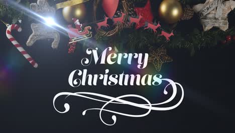 Animation-of-christmas-greetings-text-over-christmas-decoration
