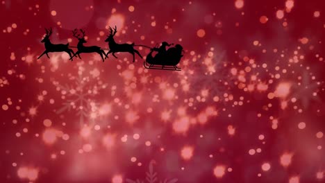 Animation-Des-Weihnachtsmanns-Im-Schlitten-über-Fallendem-Schnee