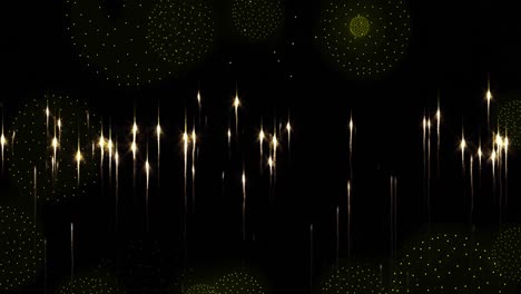 Animation-Von-Lichtspuren-über-Formen-Auf-Schwarzem-Hintergrund