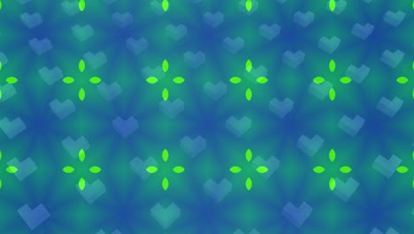 Animation-Farbenfroher-Kaleidoskopischer-Strukturen-In-Nahtlosem-Muster-Vor-Blauem-Hintergrund