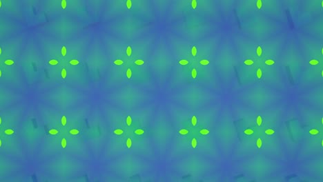 Animation-of-colorful-kaleidoscopic-structures-in-seamless-pattern-against-blue-background