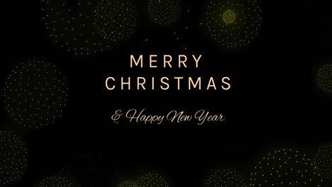 Animation-of-merry-christmas-and-a-happy-new-year-text-over-shapes-and-fireworks-on-black-backrgound