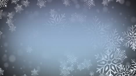 Animation-of-christmas-snow-falling-over-grey-background