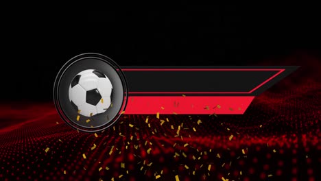 Animation-of-football-over-shapes-and-confetti