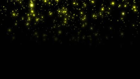 Animation-Leuchtender-Gelber-Lichtpunkte-Auf-Schwarzem-Hintergrund