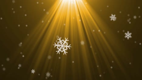 Animation-of-christmas-snow-falling-and-glowing-light