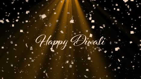 Animation-of-happy-diwali-text-over-confetti-falling-on-black-background