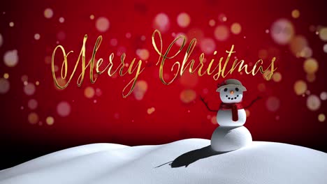 Animation-of-christmas-greetings-text-over-christmas-snowman