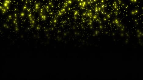 Animation-Leuchtender-Gelber-Lichtpunkte-Auf-Schwarzem-Hintergrund