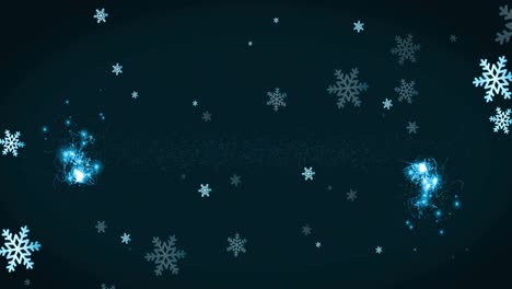 Animation-of-christmas-snow-falling-and-glowing-light