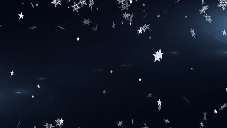 Animation-of-snow-falling-on-black-background