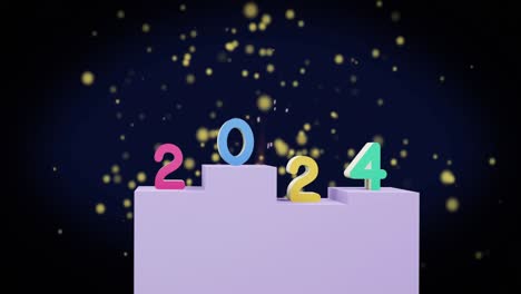 Animation-Von-2024-Text-Und-Weihnachtsdekorationen-Im-Hintergrund