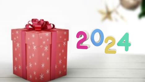 Animation-Des-Textes-Für-2024-Sowie-Weihnachtsgeschenke-Und--dekorationen-Im-Hintergrund