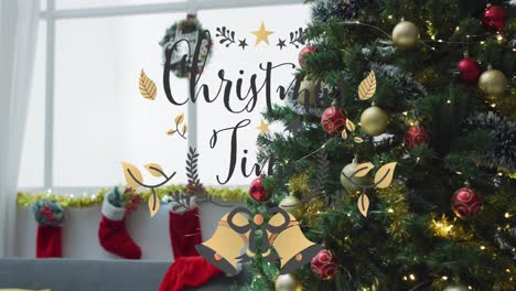 Animation-of-merry-time-text-over-christmas-tree