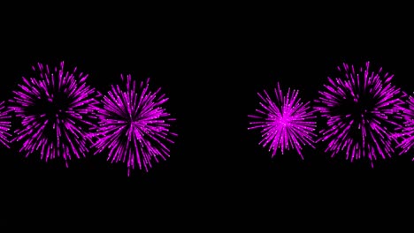 Animation-of-colorful-fireworks-on-black-background