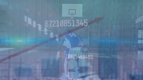 Animation-of-statistics-and-data-processing-over-basketball-player