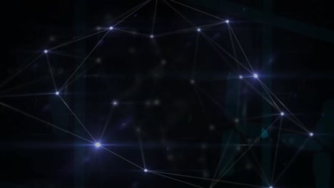 Animation-Eines-Netzwerks-Leuchtender-Verbindungen