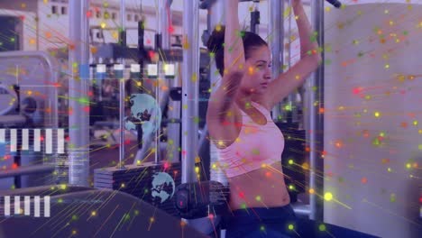 Animation-of-data-processing-over-woman-exercising