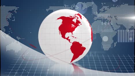 Animación-Del-Mapa-Mundial-Y-Conexiones-Sobre-El-Globo