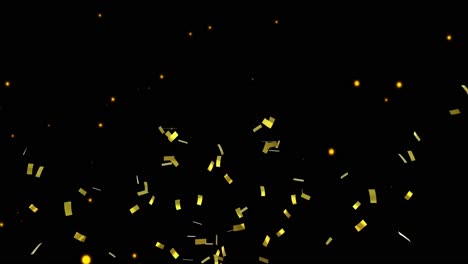 Animation-Von-Gelb-Leuchtenden-Fleckenmustern,-Die-Sich-Auf-Schwarzem-Hintergrund-Bewegen