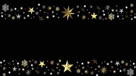 Animation-of-stars-and-copyspace-on-black-background