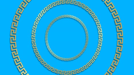 Animation-of-chinese-traditional-decorations-on-blue-background