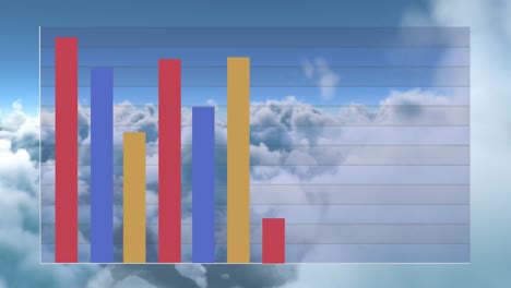 Animation-Von-Statistiken-Und-Datenverarbeitung-über-Wolken