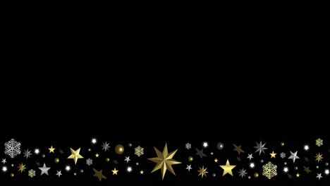 Animation-of-christmas-decorations-with-copy-space-on-black-background