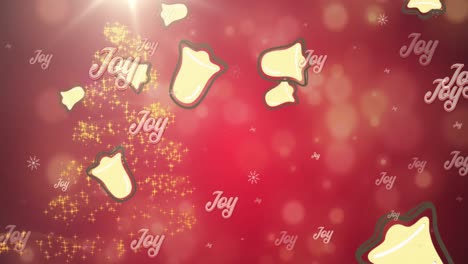 Animation-of-christmas-greetings-text-over-christmas-bell-decorations