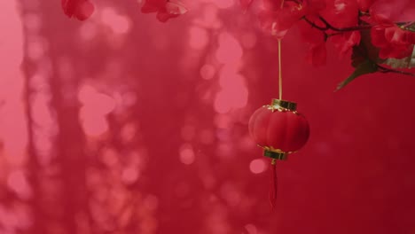 Animation-Traditioneller-Chinesischer-Dekorationen-Auf-Rotem-Hintergrund